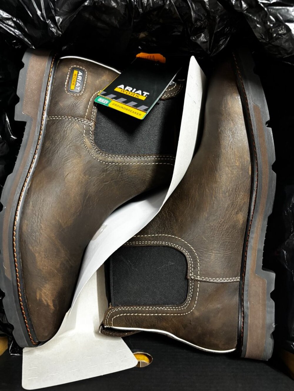Ariat Groundbreaker Chelsea H2O Steel Toe Work Boots Men’s 14 D Waterproof New